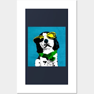 DOG POP ART BLUE GREEN Posters and Art